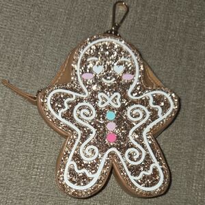 Glittery Gingerbread Man Coin Purse